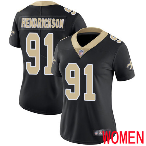 New Orleans Saints Limited Black Women Trey Hendrickson Home Jersey NFL Football 91 Vapor Untouchable Jersey
